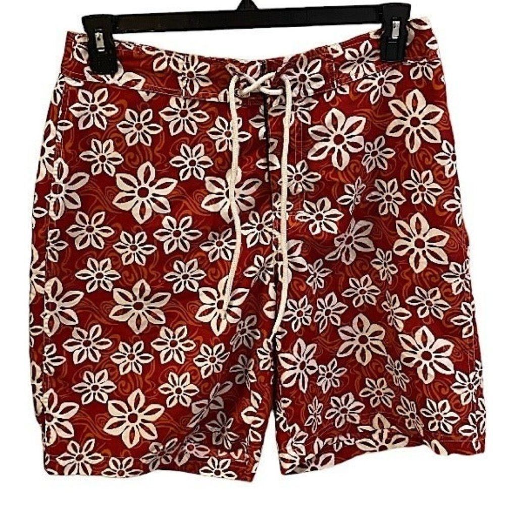 Utility Men’s Size 32 Swim Board Shorts Floral Surf & Turf Tropical Swimwear